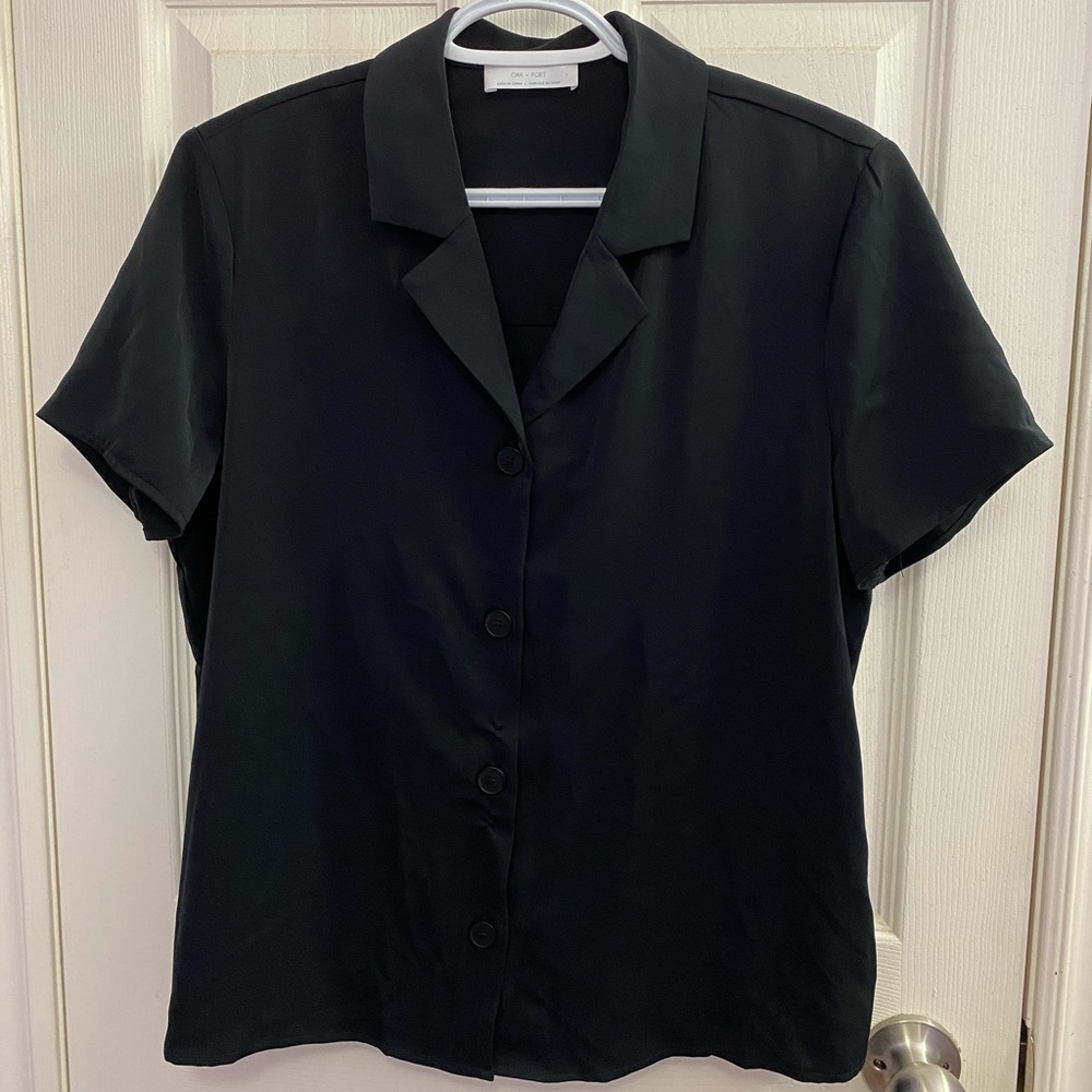 OAK + FORT Shortsleeve Button- Up Blouse